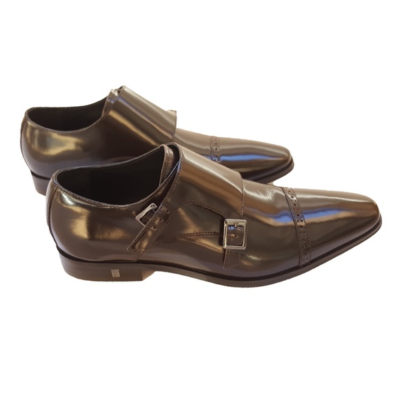 Men\'s Versace Collection Double Monk Strap Dress Shoes Brown EU 43 NWOT main image 7